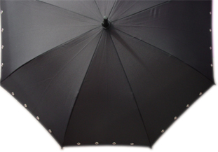 Veredelung Regenschirm · Nieten rundum · © GREF Schirme.JPG
